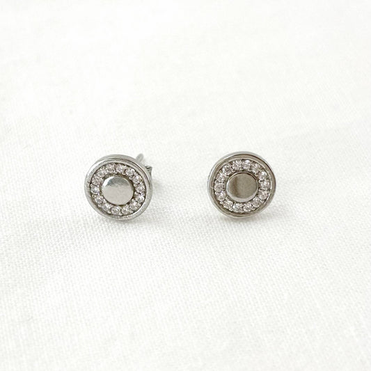 Boucles D'Oreilles Argent 925 1.3g Strass