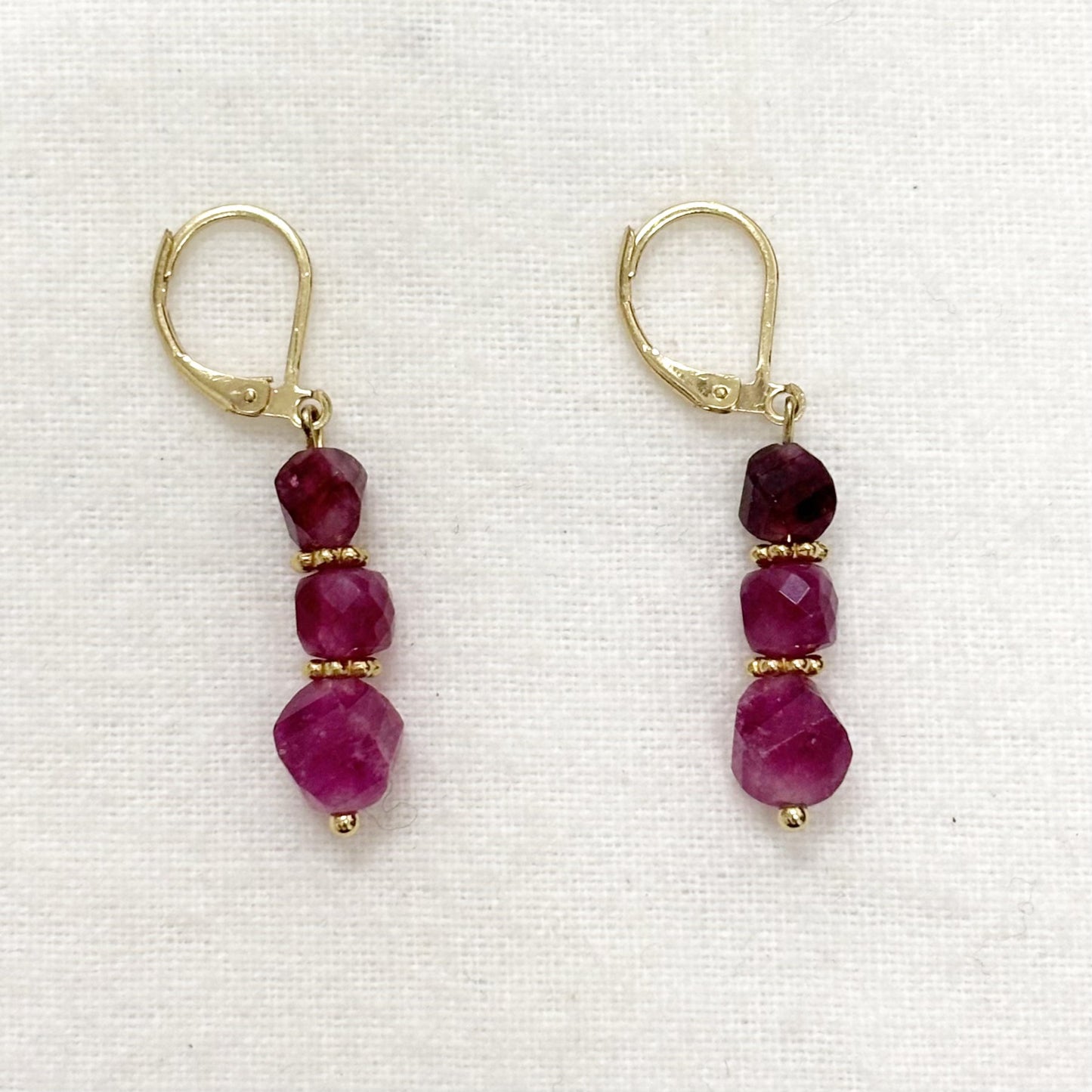 Boucles D'Oreilles Pierre Naturelle Acier Inoxydable Doré