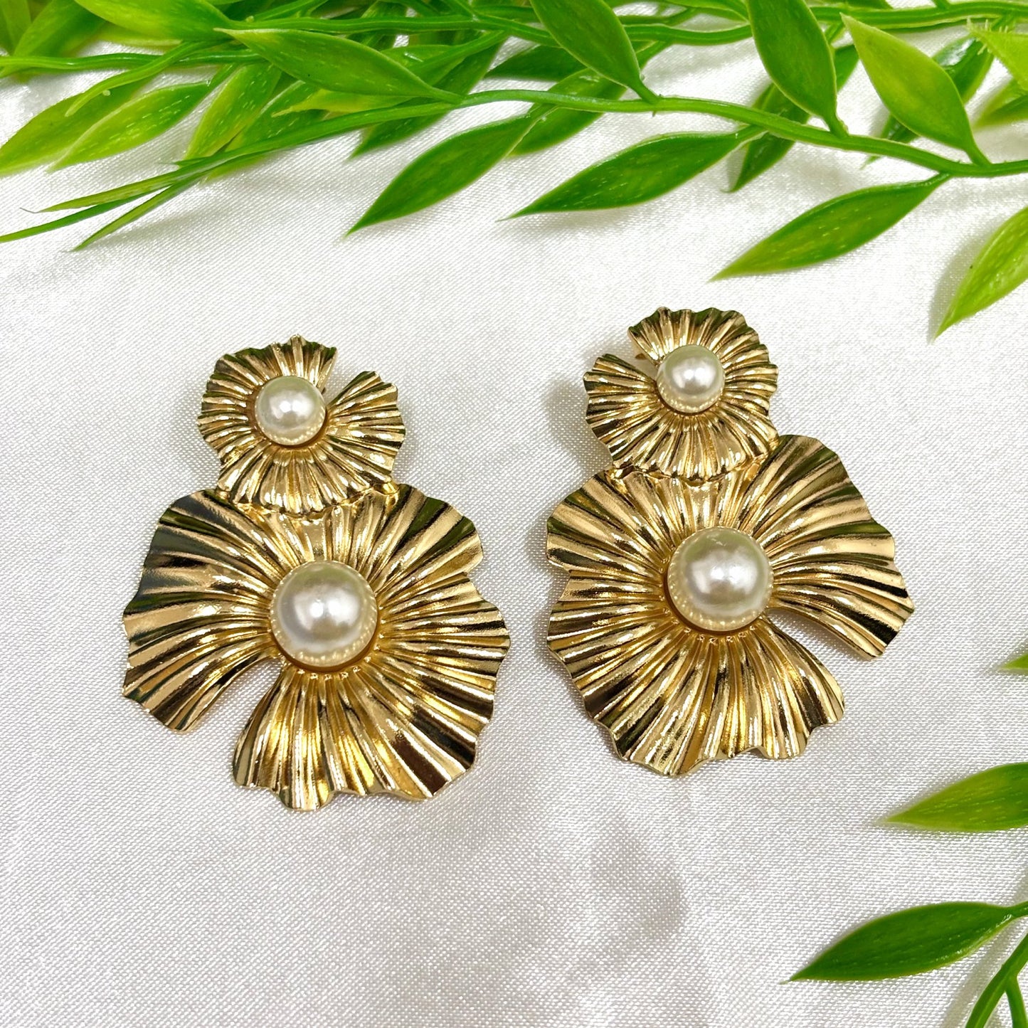 Boucles D'Oreilles Acier Inoxydable Fleur