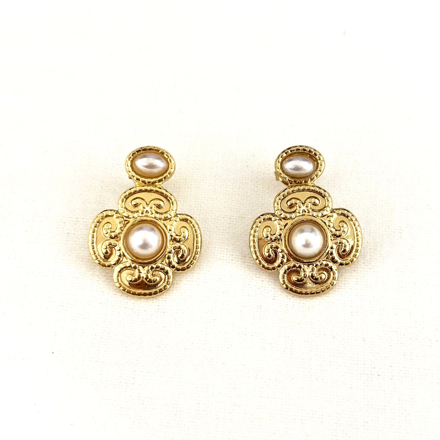 Boucles D'Oreilles Acier Inoxydable Doré Trèfles