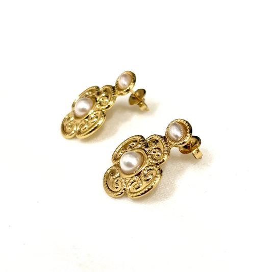 Boucles D'Oreilles Acier Inoxydable Doré Trèfles