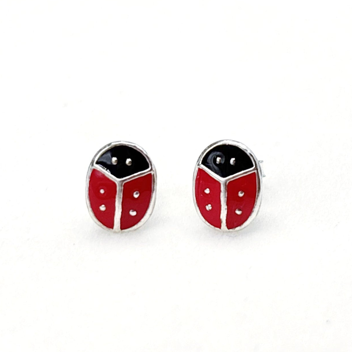 Boucles D'oreilles Argent 925 et Émail Coccinelle - Lot De 6 Paires