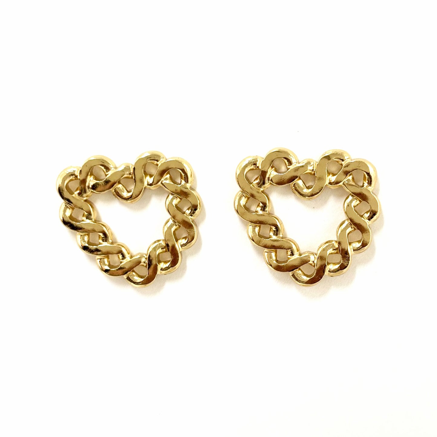 Boucles D'Oreilles Acier Inoxydable Cœur Torsade