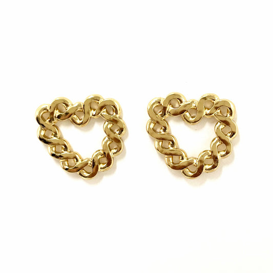 Boucles D'Oreilles Acier Inoxydable Cœur Torsade
