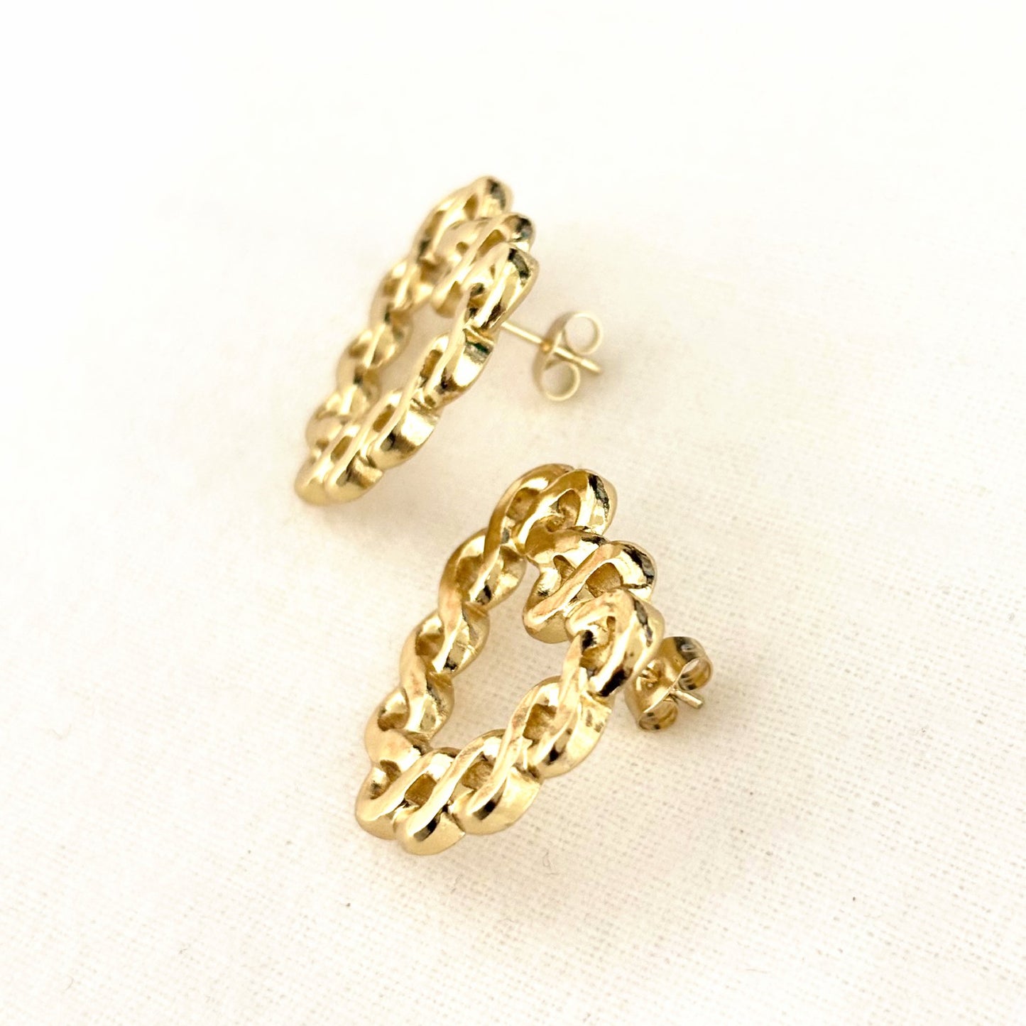 Boucles D'Oreilles Acier Inoxydable Cœur Torsade