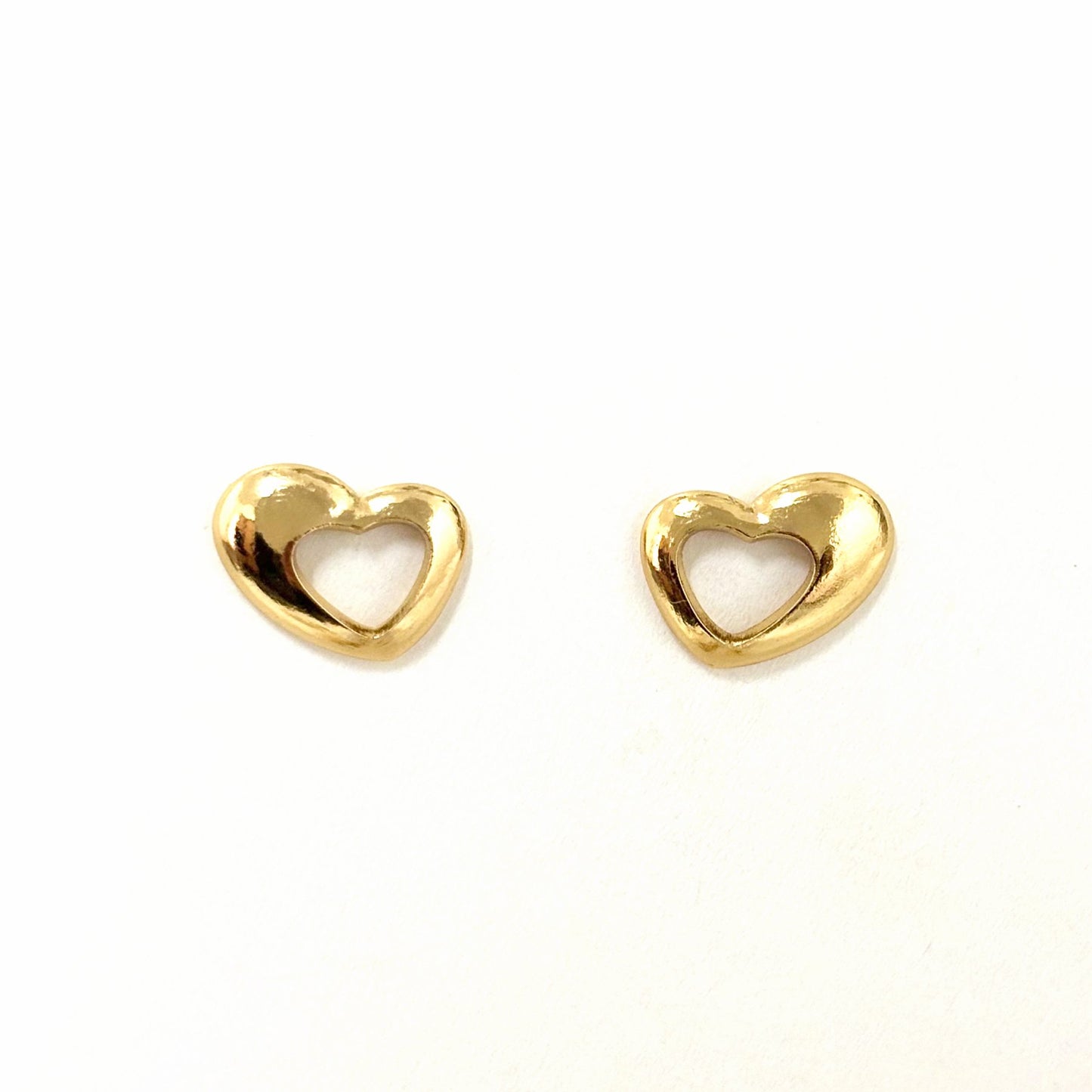 Boucles D'Oreilles Acier Inoxydable Cœur Double