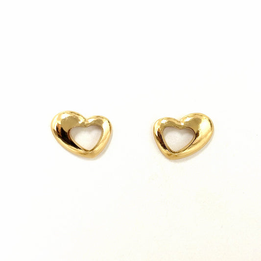 Boucles D'Oreilles Acier Inoxydable Cœur Double