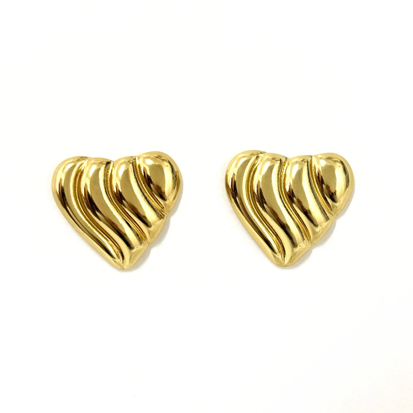 Boucles D'Oreilles Acier Inoxydable Doré Cœur