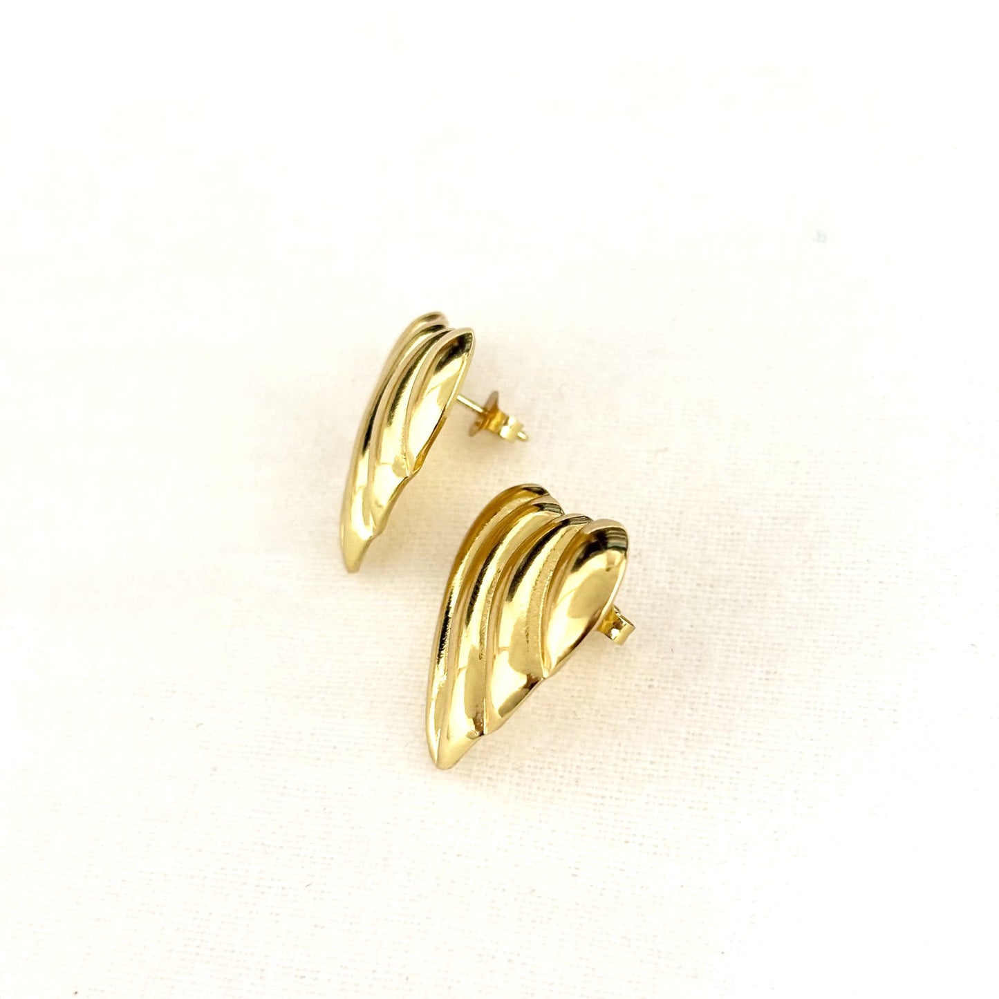 Boucles D'Oreilles Acier Inoxydable Doré Cœur