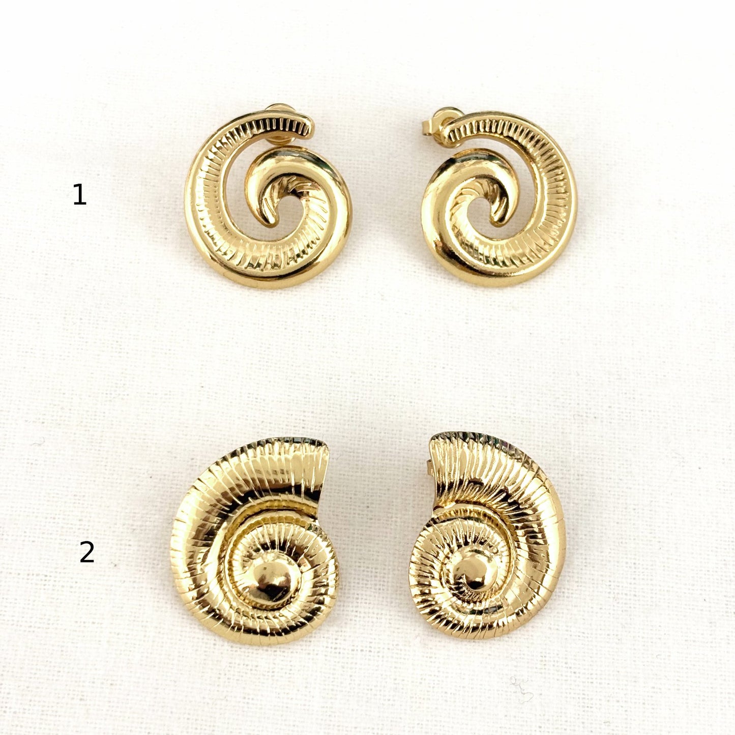 Boucles D'Oreilles Acier Inoxydable Coquillage
