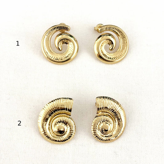 Boucles D'Oreilles Acier Inoxydable Coquillage