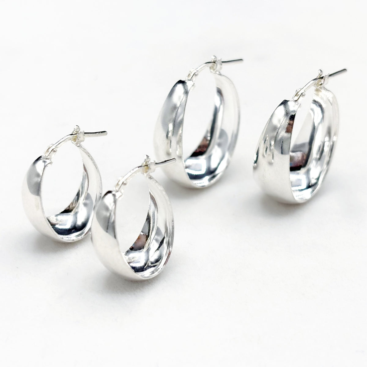 Boucles D'oreilles Créoles Argent 925