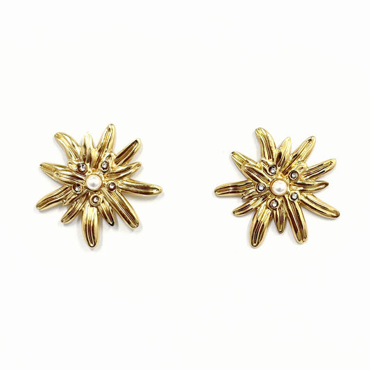 Boucles D'Oreilles Acier Inoxydable Fleur