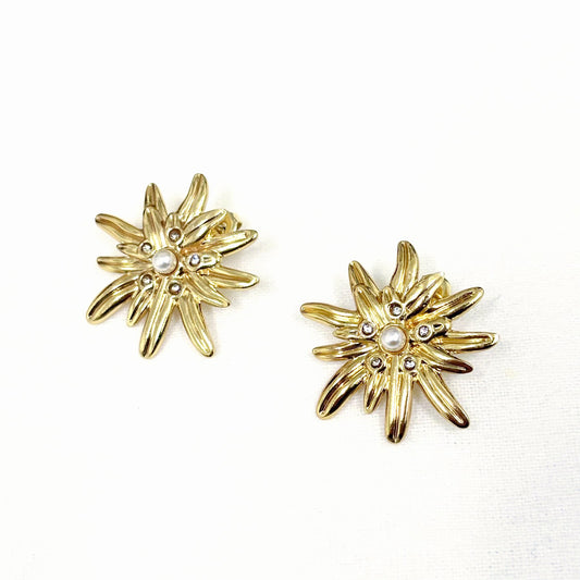 Boucles D'Oreilles Acier Inoxydable Fleur