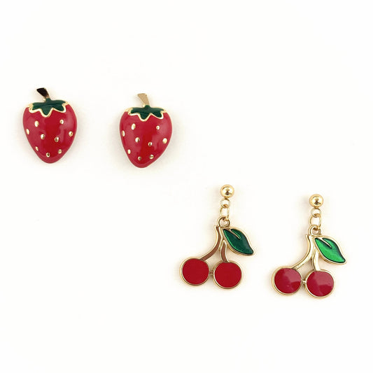 Boucles D'Oreilles Acier Inoxydable Fruits