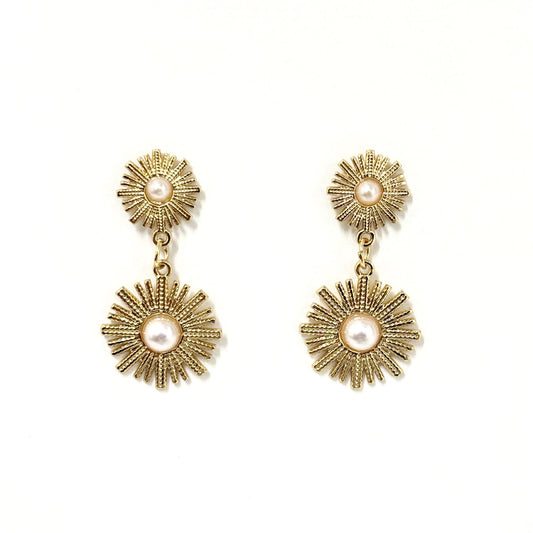 Boucles D'Oreilles Acier Inoxydable Soleil