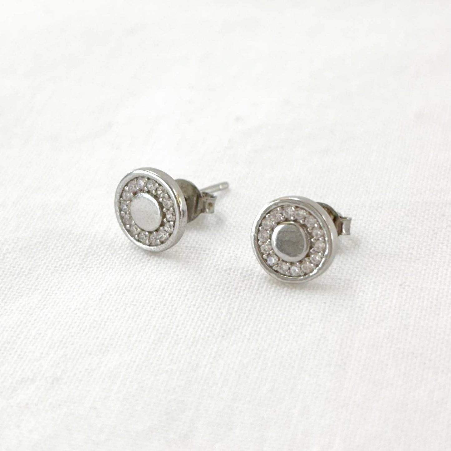 Boucles D'Oreilles Argent 925 1.3g Strass