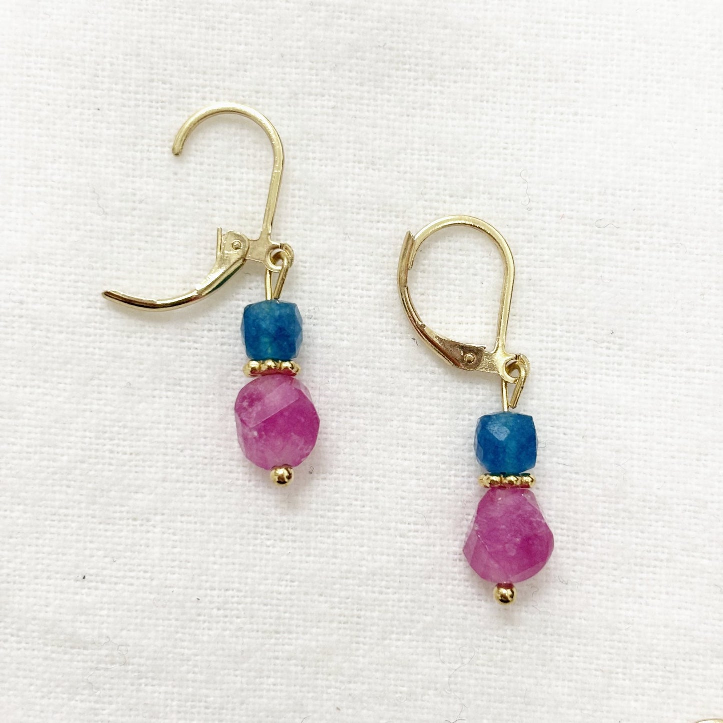 Boucles D'Oreilles Pierre Naturelle Acier Inoxydable