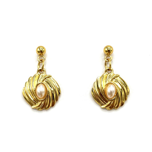 Boucles D'oreilles Pendantes Acier Inoxydable Ovales Striées