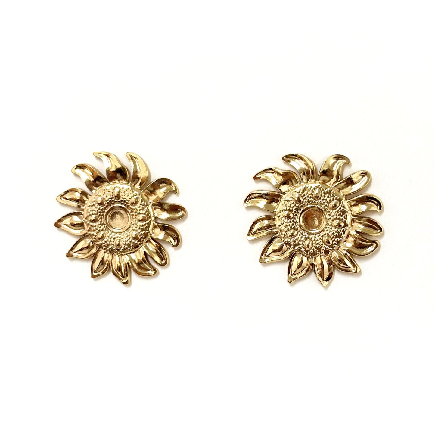Boucles D'Oreilles Acier Inoxydable Doré Tournesol