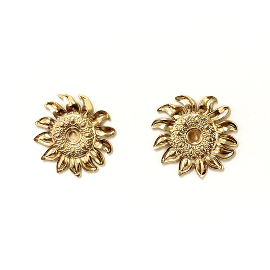 Boucles D'Oreilles Acier Inoxydable Doré Tournesol