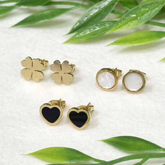 Boucles D'Oreilles Acier Inoxydable Doré