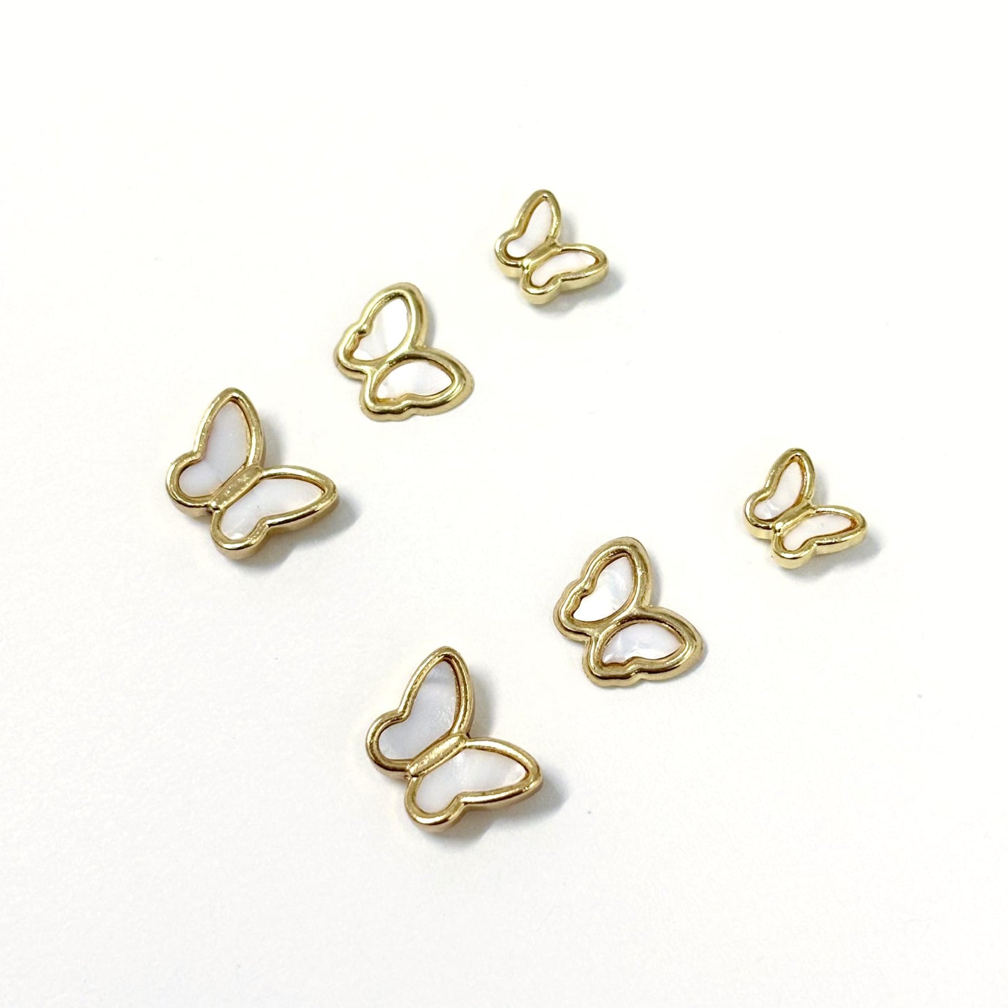 Trio Boucles D'Oreilles Acier Inoxydable Nacre Papillon