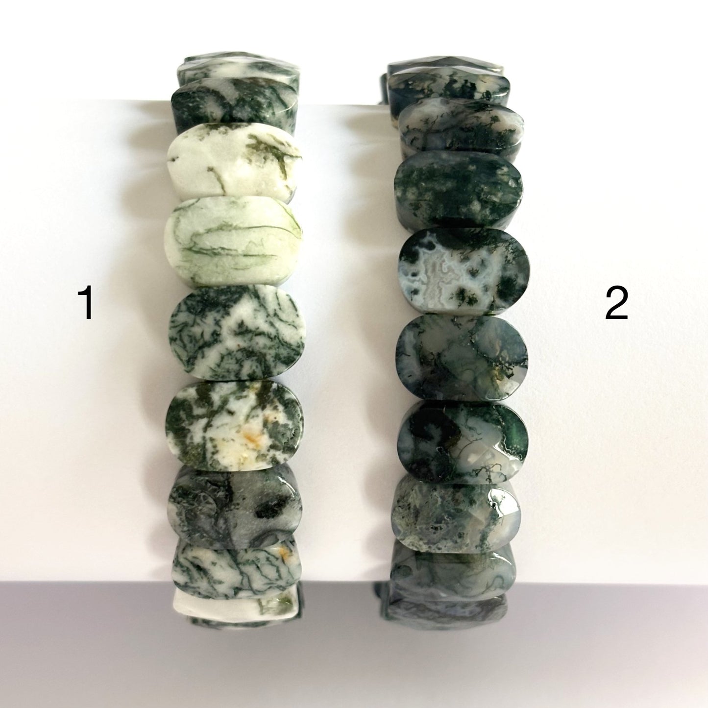 Bracelet Agate Mousse Pierre Naturelle Elastique
