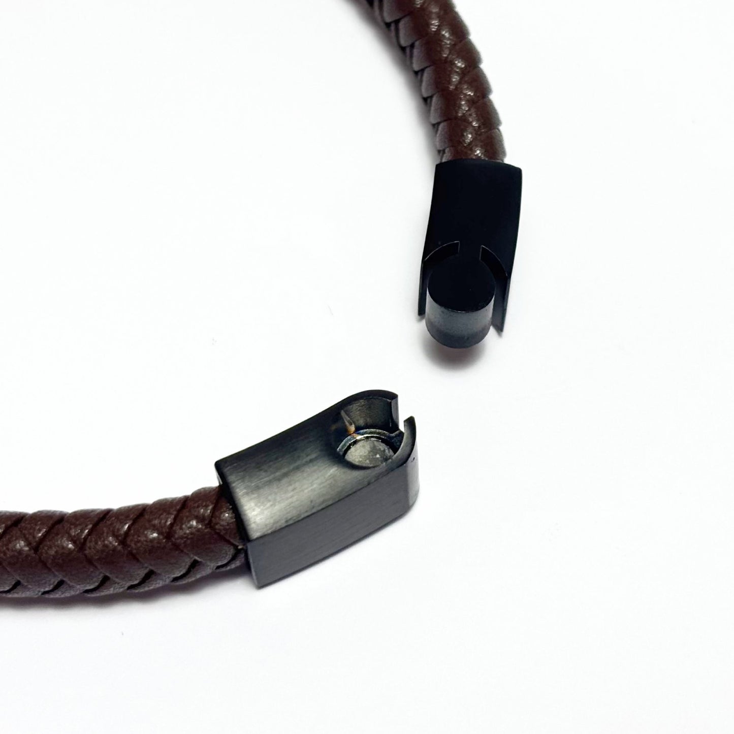 Bracelet Homme Cuir Acier Inoxydable