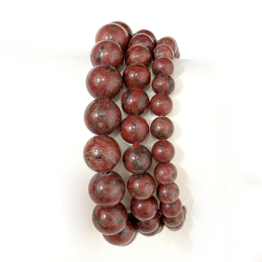 Bracelet Pierre Naturelle Jaspe Rouge