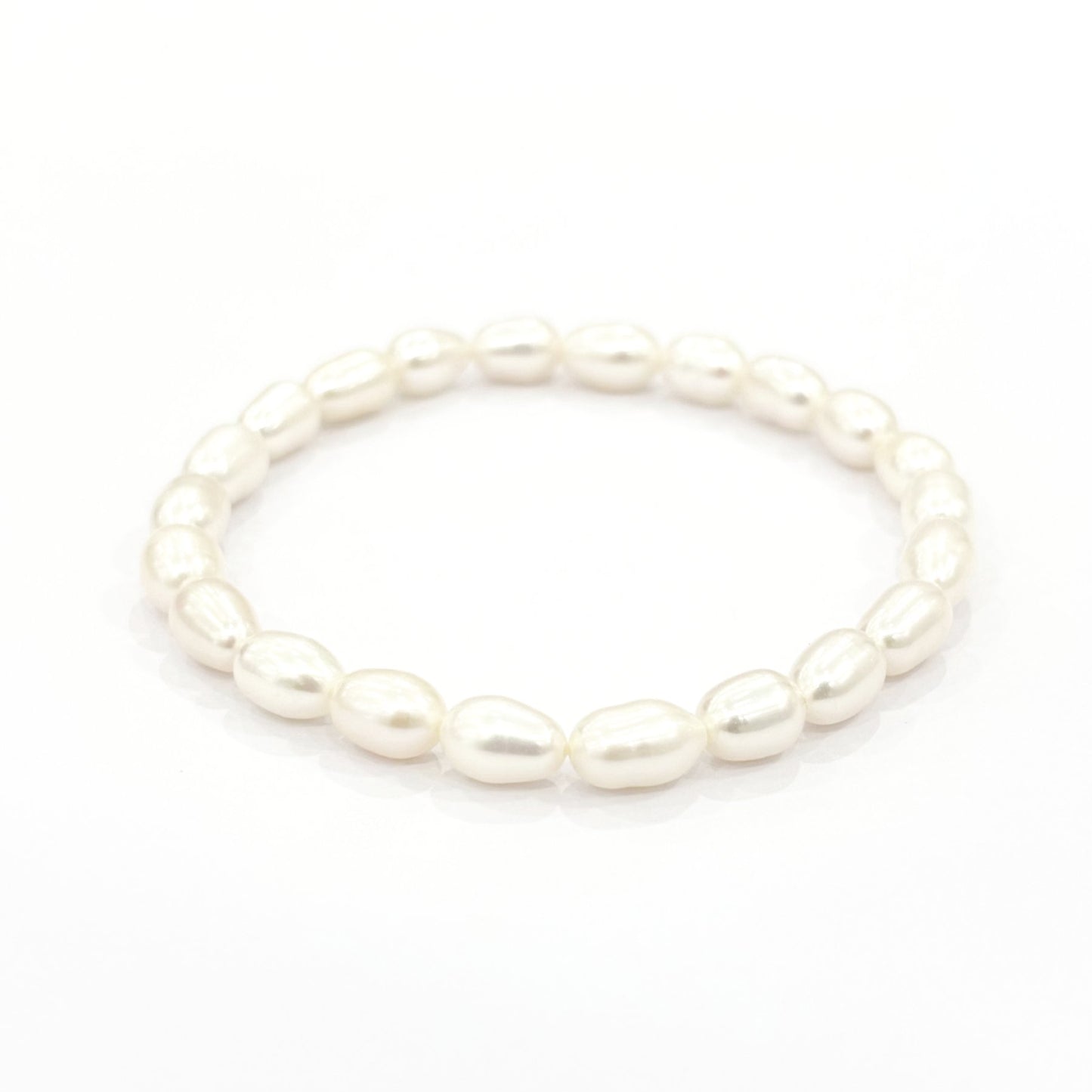 Bracelet Perle D'Eau Douce Ovale Elastique