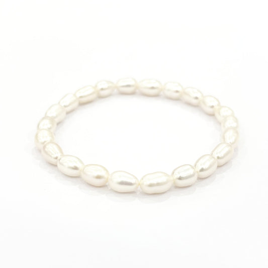 Bracelet Perle D'Eau Douce Ovale Elastique