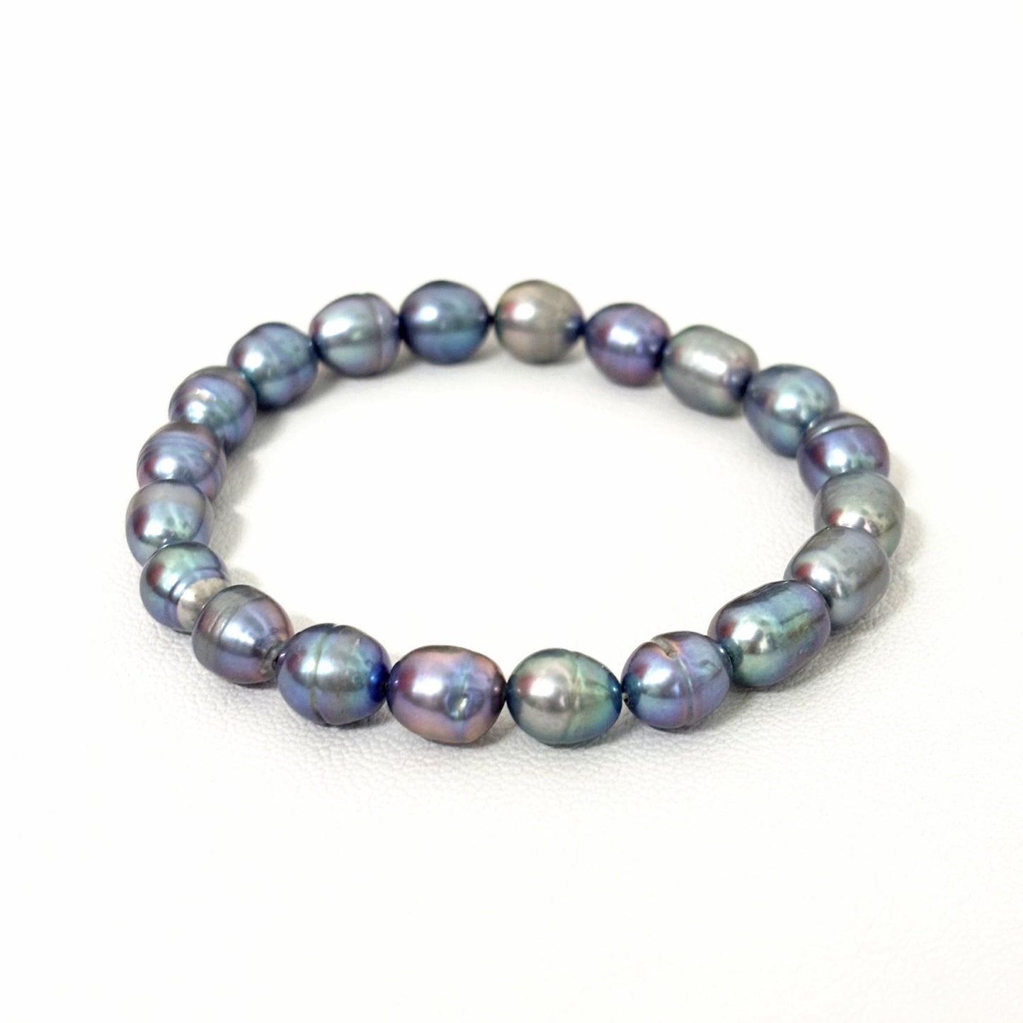 Bracelet Perle D'Eau Douce Teinté Elastique
