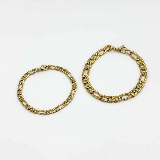 Bracelet Homme Chaine Acier Inoxydable Doré