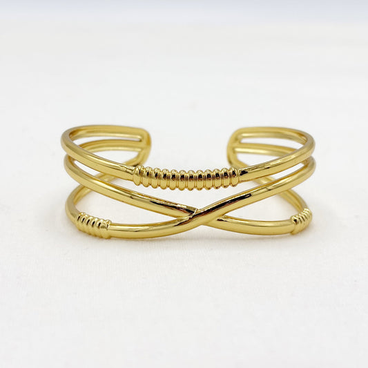 Bracelet Jonc Acier Inoxydable Doré