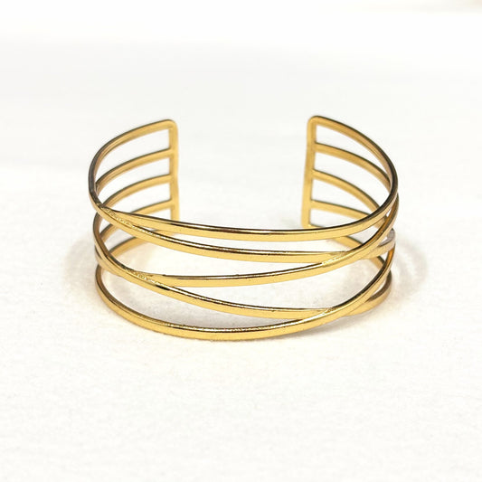 Bracelet Jonc Acier Inoxydable Doré