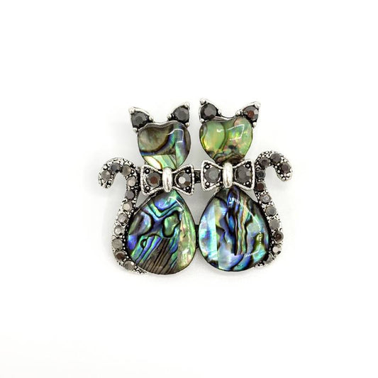 Broche Nacre Abalone Duo Chats