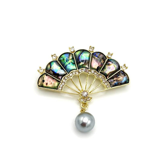 Broche Nacre Abalone Eventail
