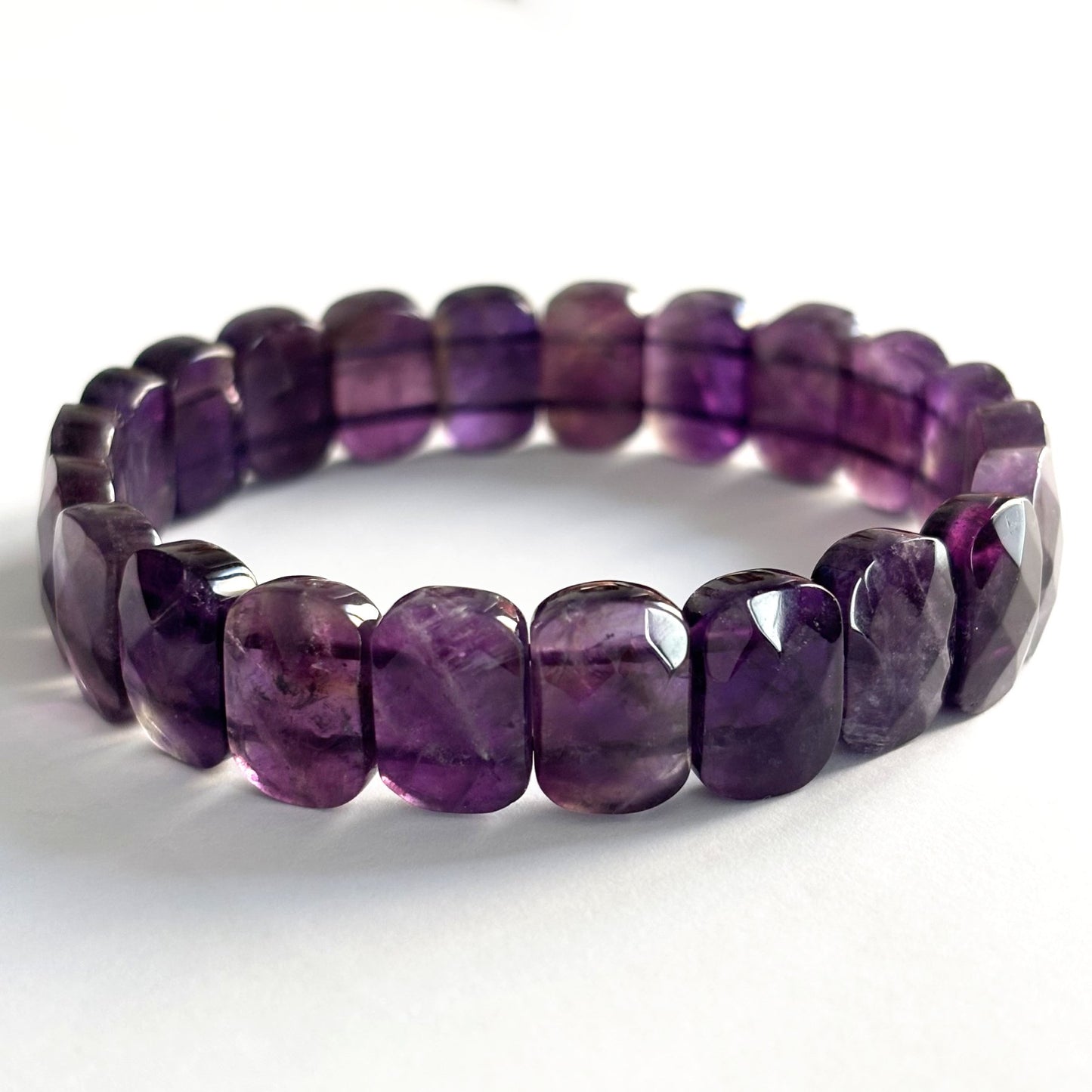 Bracelet Pierre Naturelle Améthyste Quartz Rose Elastique