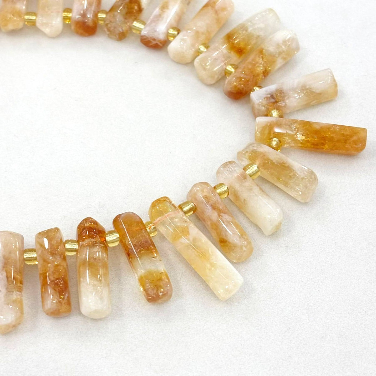 Collier Pierre Naturelle Citrine Bâtonnets Irréguliers Acier Inoxydable