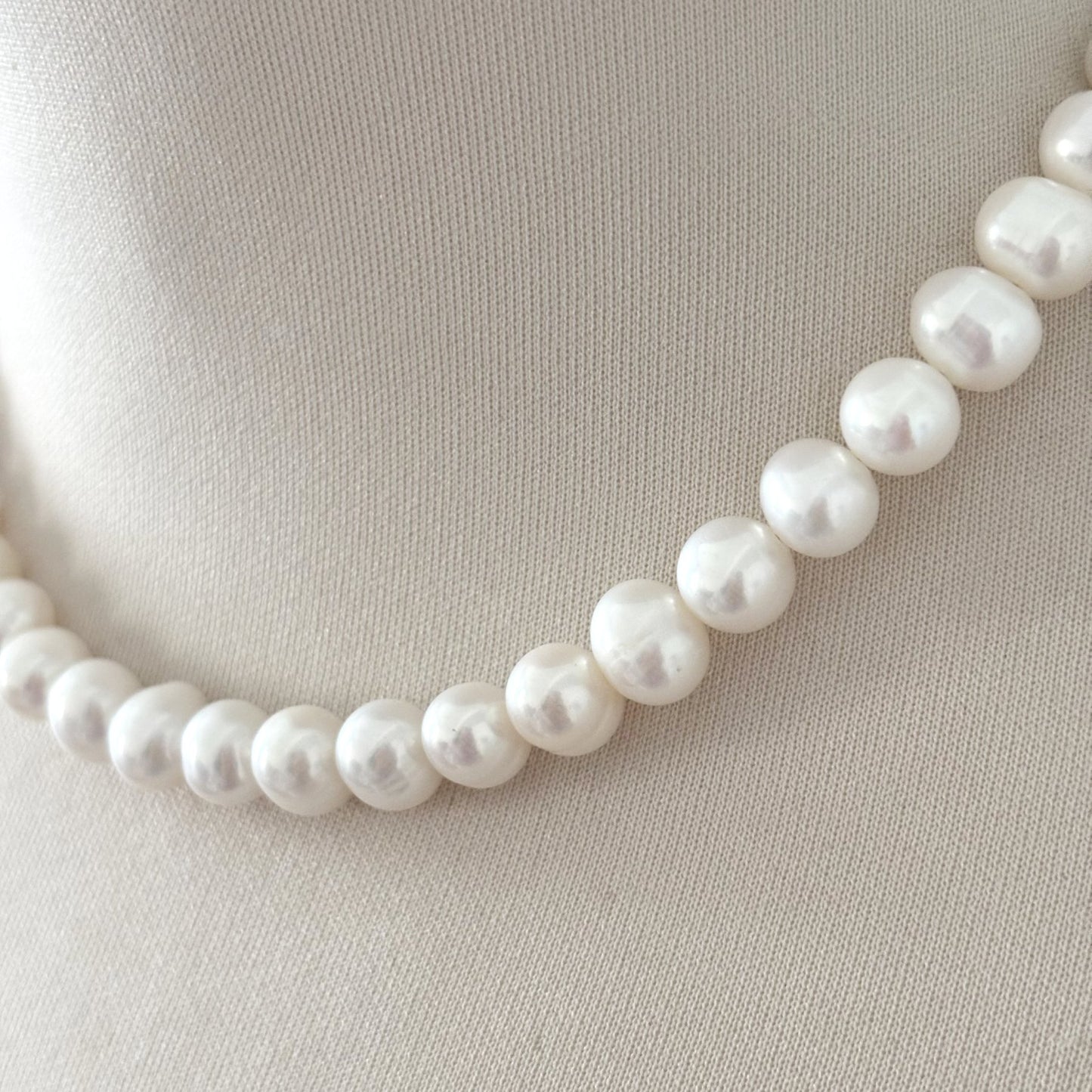 Collier Perle D'Eau Douce Acier Inoxydable Argenté