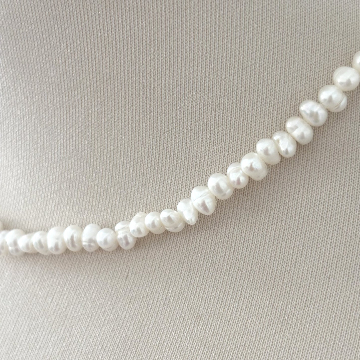Collier Perle D'Eau Douce Acier Ovale Baroque Inoxydable Argenté
