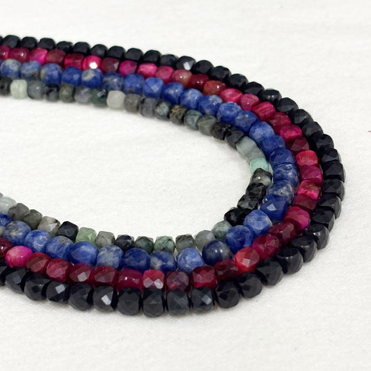 Collier Pierre Naturelle Facettée Carré