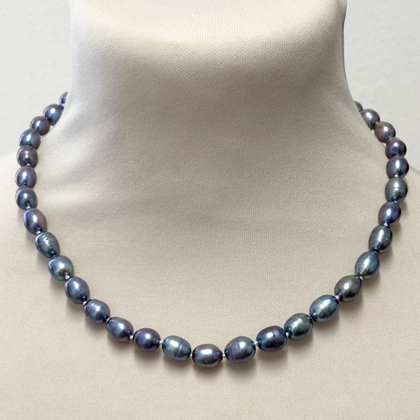 Collier Perle D'Eau Douce Teinté Acier Inoxydable