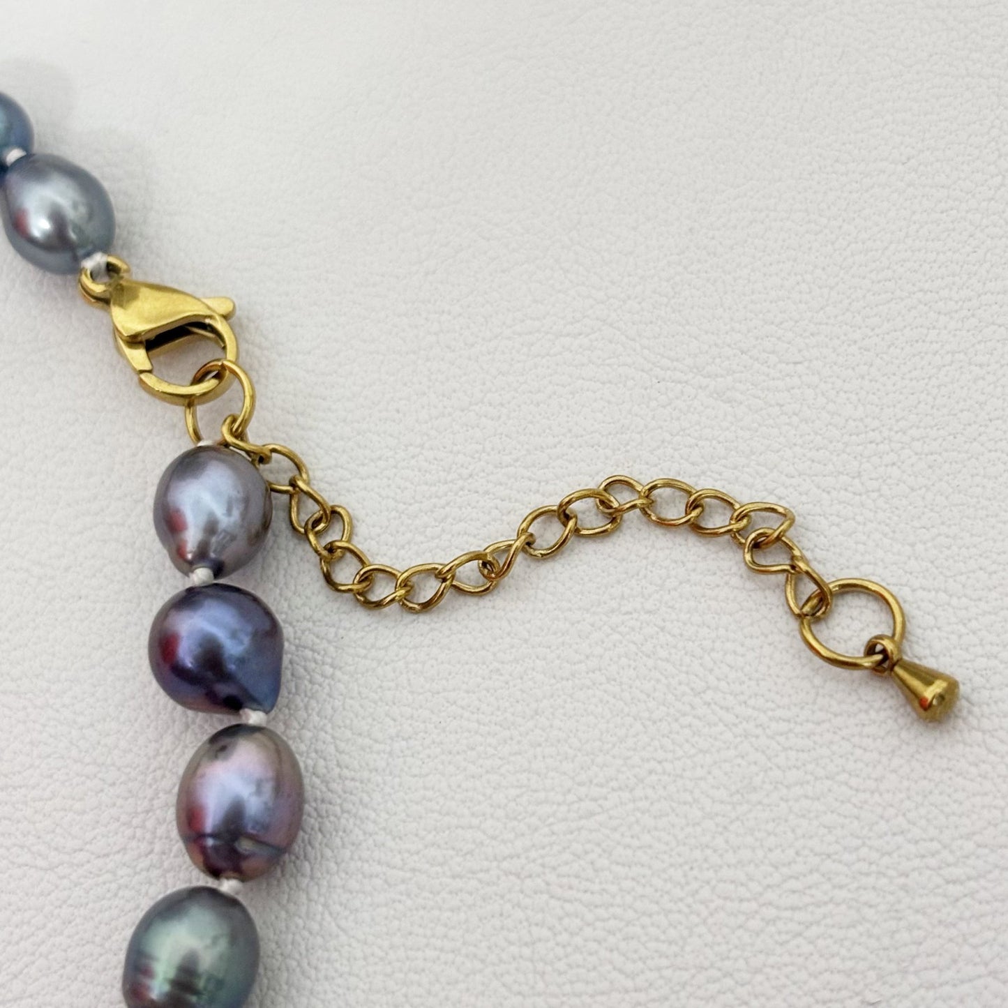 Collier Perle D'Eau Douce Teinté Acier Inoxydable