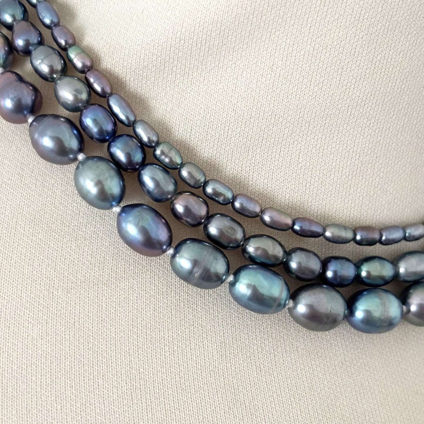 Collier Perle D'Eau Douce Teinté Acier Inoxydable