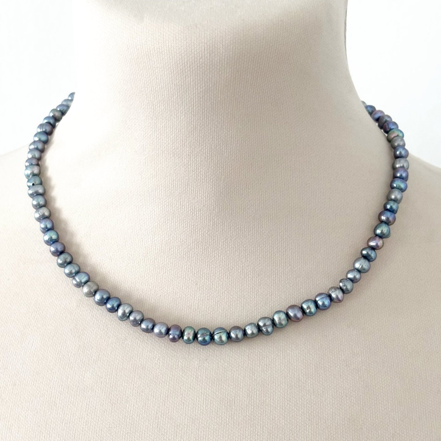 Collier Perle D'Eau Douce Baroque Teinté Acier Inoxydable