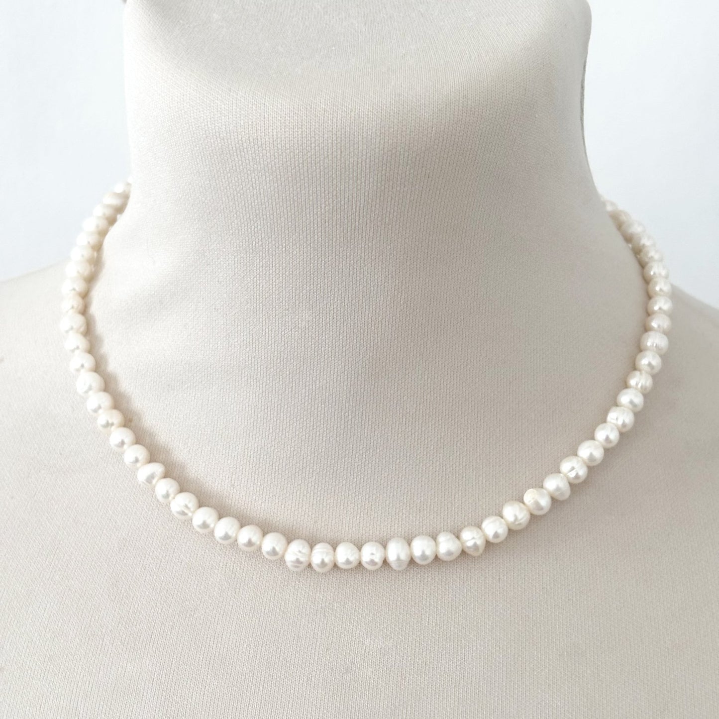 Collier Perle D'Eau Douce Acier Inoxydable Argenté