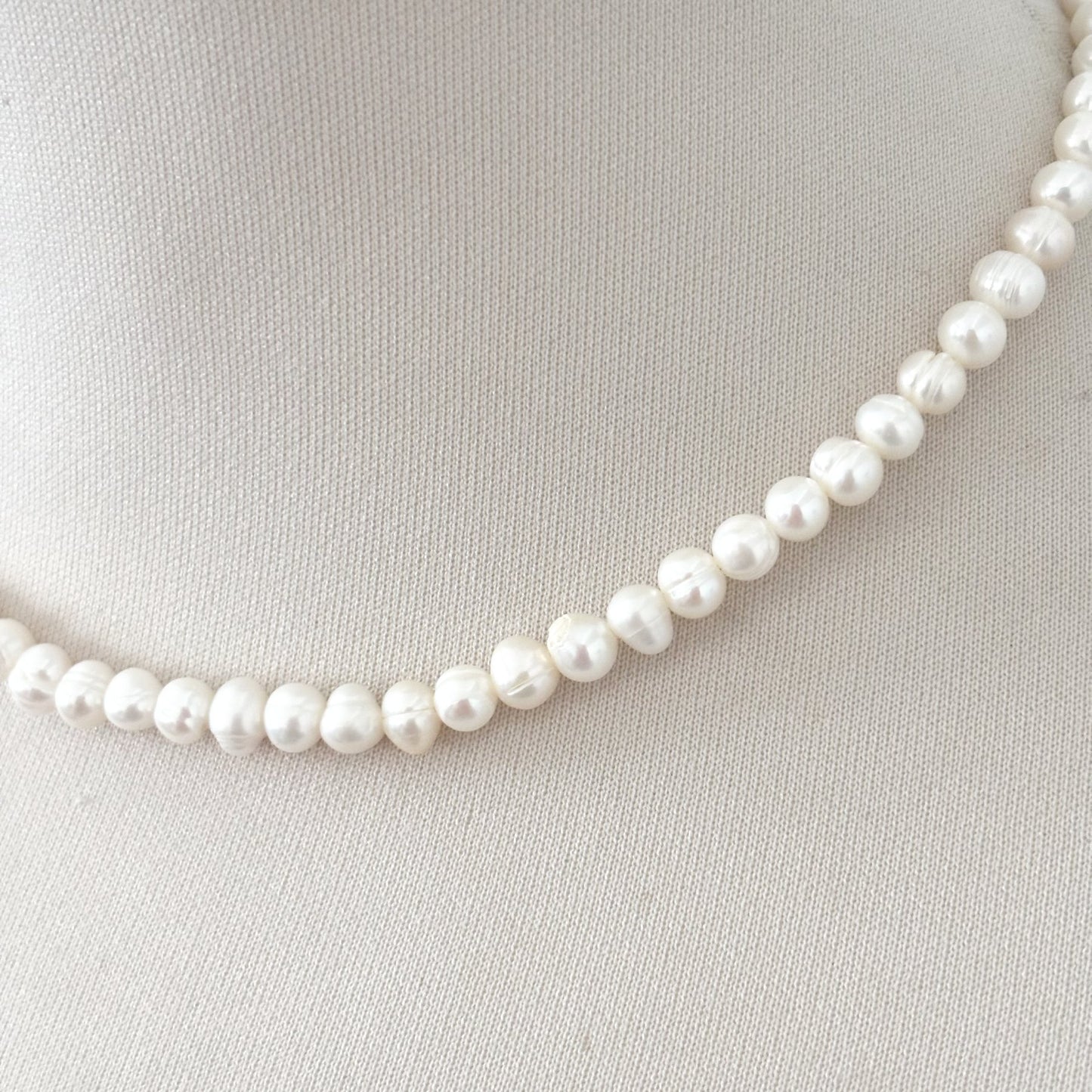 Collier Perle D'Eau Douce Acier Inoxydable Argenté