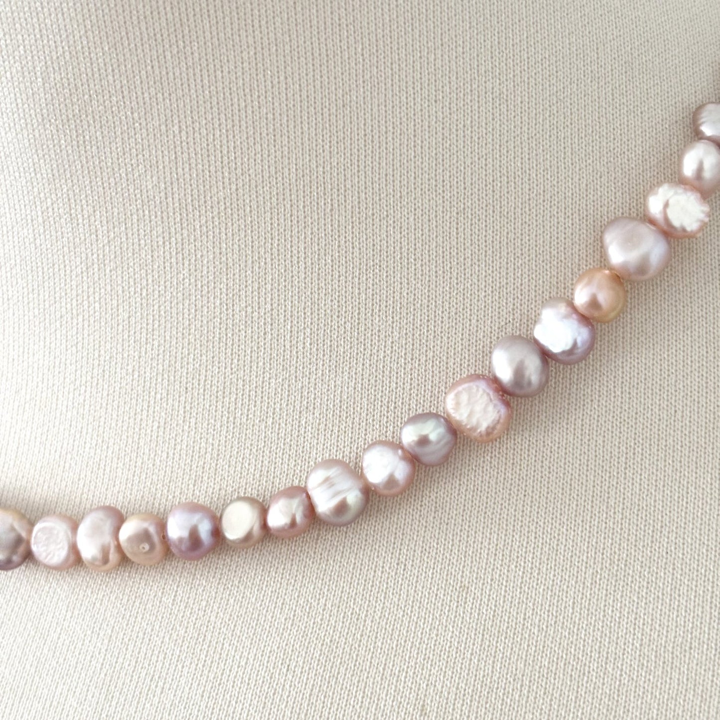 Collier Perle D'Eau Douce Teinté Rose Acier Inoxydable